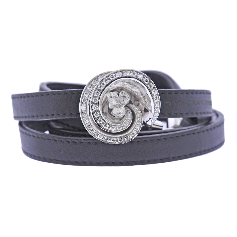 Saint Laurent Leather Wrap Bracelet - Brown, Silver-Tone Metal Wrap,  Bracelets - SNT274118 | The RealReal